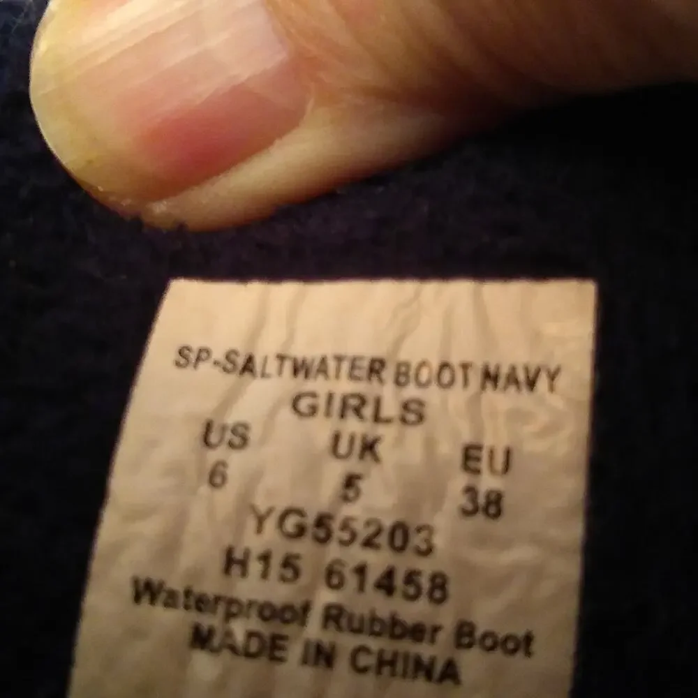Sperry Topsiders Rainboot Girls Size 6 Blue And Brown...
